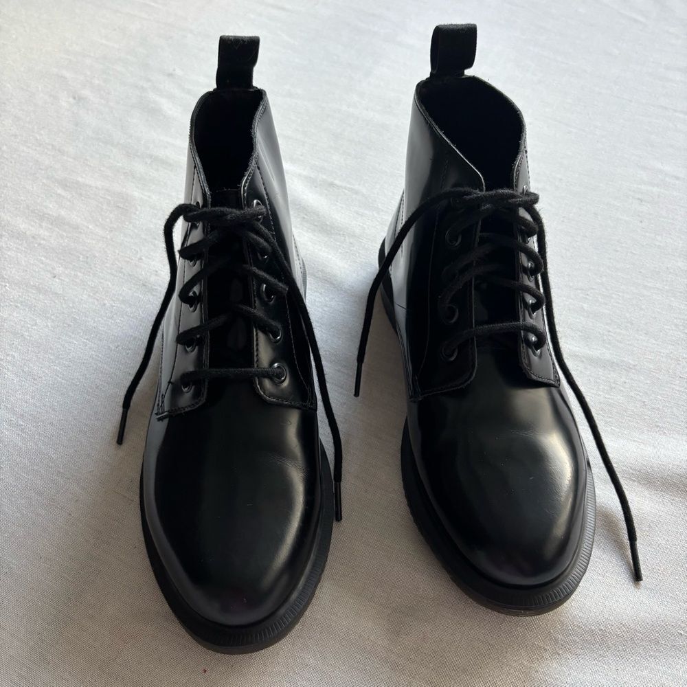 Dr. Martens Emmeline Smooth Lace-Up Boots, Black, Ankle Boot, US 7